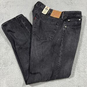 Levis® 501‎ Mens Jeans Original Fit Button Fly Straight Leg Pants BLACK 44W 34L